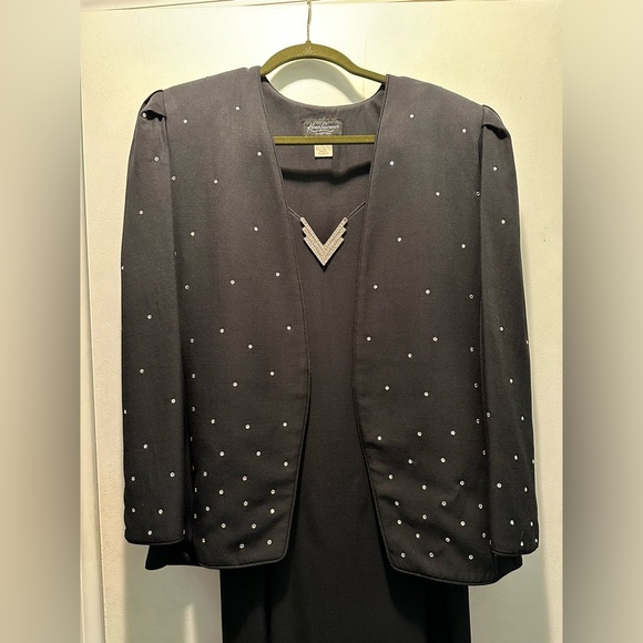 Vintage 1992 2-pc evening gown & jacket set by Karen Lawrence by Matthew. Sz 12 - Picture 3 of 15